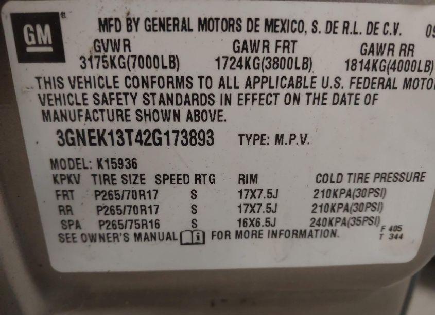 Photo 9 of 2002 Chevrolet Avalanche 1500 (VIN 3GNEK13T42G173893)