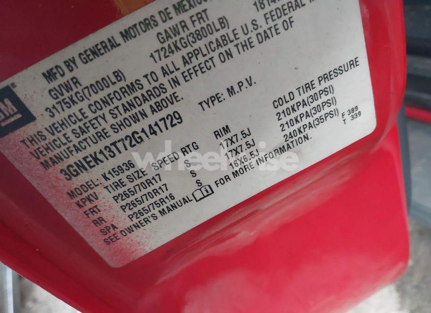 Photo 9 of 2002 Chevrolet Avalanche 1500 (VIN 3GNEK13T72G141729)