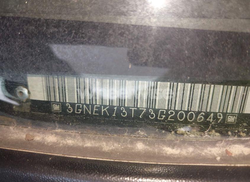 Photo 9 of 2003 Chevrolet Avalanche 1500 (VIN 3GNEY13T73G200649)