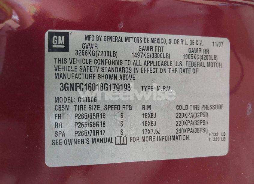 Photo 9 of 2008 Chevrolet Suburban 1500 LT (VIN 3GNFC16018G179193)