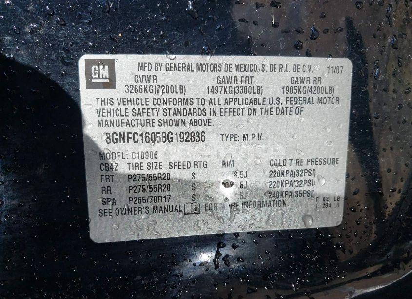 Photo 9 of 2008 Chevrolet Suburban 1500 LT (VIN 3GNFC16058G192836)