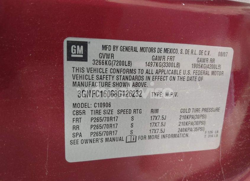 Photo 9 of 2008 Chevrolet Suburban 1500 LT (VIN 3GNFC16068G126232)