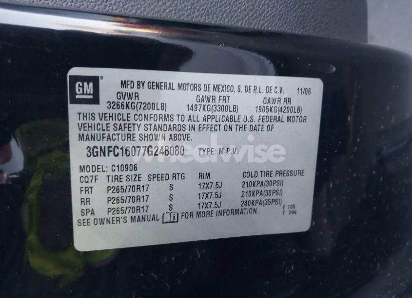 Photo 9 of 2007 Chevrolet Suburban 1500 LS (VIN 3GNFC16077G248080)