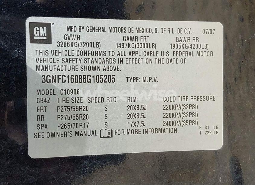 Photo 9 of 2008 Chevrolet Suburban 1500 LT (VIN 3GNFC16088G105205)