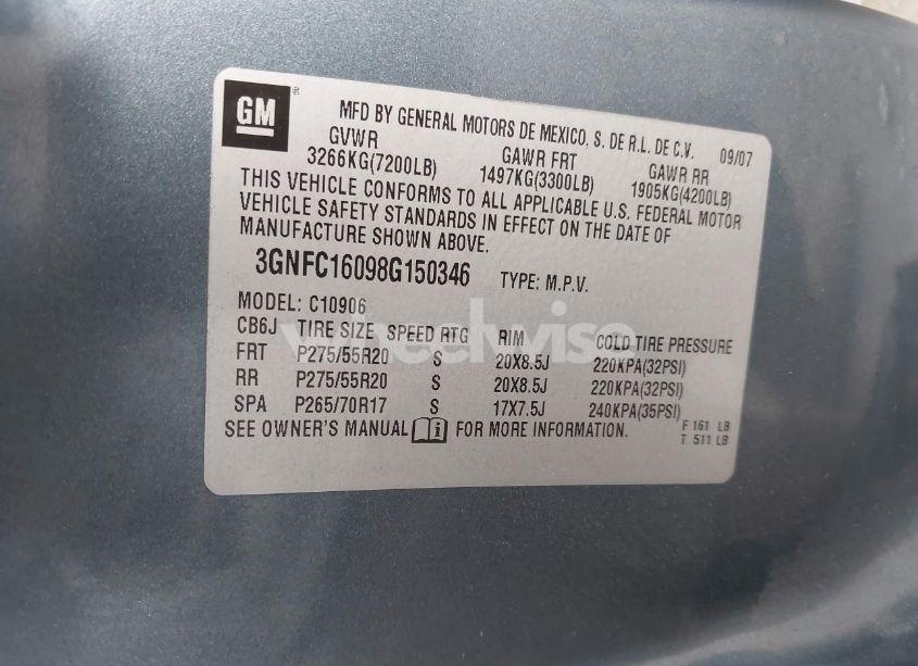 Photo 9 of 2008 Chevrolet Suburban 1500 LT (VIN 3GNFC16098G150346)