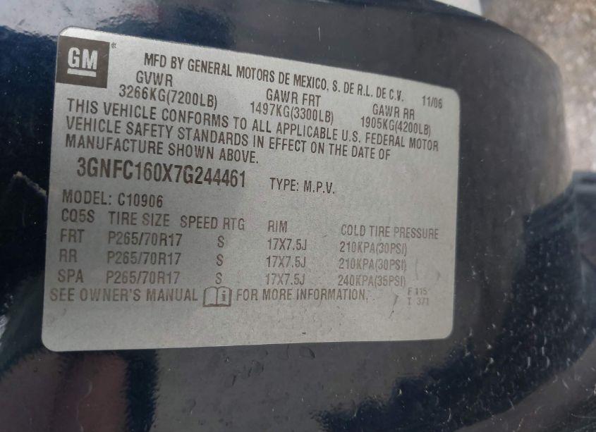 Photo 9 of 2007 Chevrolet Suburban 1500 LS (VIN 3GNFC160X7G244461)