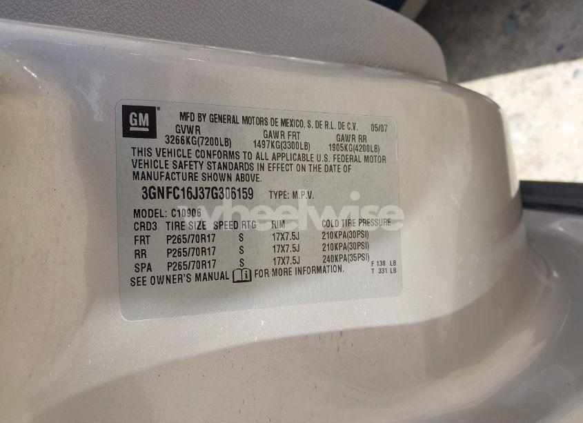 Photo 9 of 2007 Chevrolet Suburban 1500 LT (VIN 3GNFC16J37G306159)