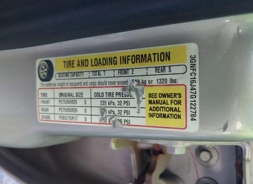 Photo 9 of 2007 Chevrolet Suburban 1500 LTZ (VIN 3GNFC16J47G122784)