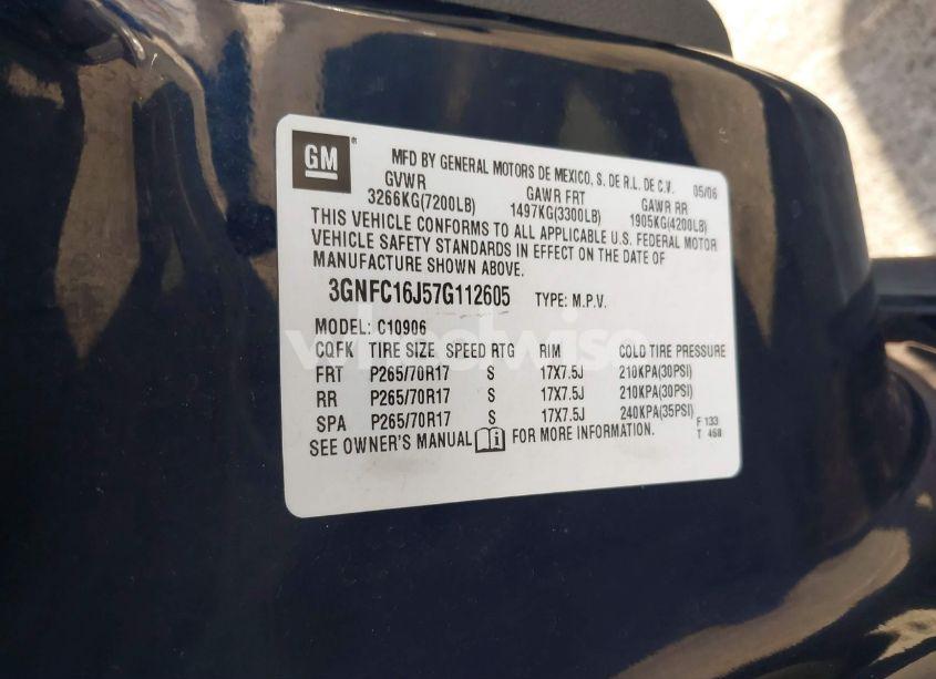 Photo 9 of 2007 Chevrolet Suburban 1500 LT (VIN 3GNFC16J57G112605)