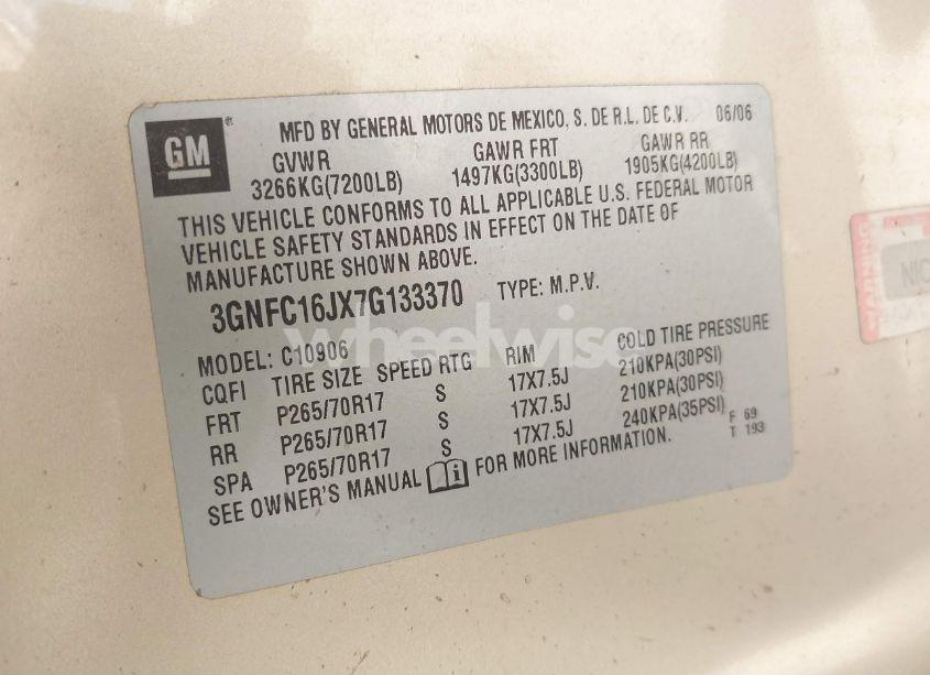 Photo 9 of 2007 Chevrolet Suburban 1500 LS (VIN 3GNFC16JX7G133370)