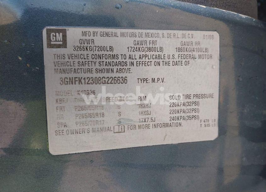 Photo 9 of 2008 Chevrolet Avalanche 1500 LT (VIN 3GNFK12308G226636)