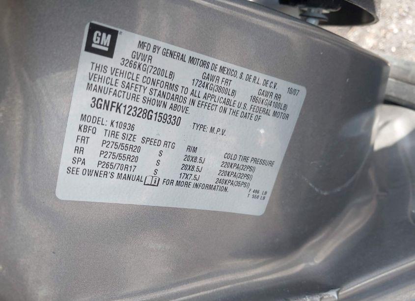 Photo 9 of 2008 Chevrolet Avalanche 1500 LT (VIN 3GNFK12328G159330)