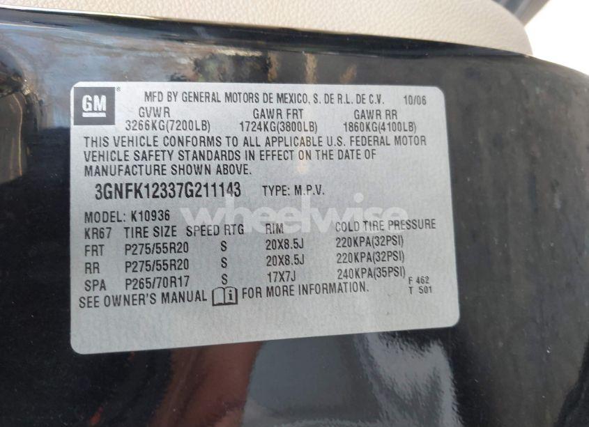 Photo 9 of 2007 Chevrolet Avalanche 1500 LTZ (VIN 3GNFK12337G211143)