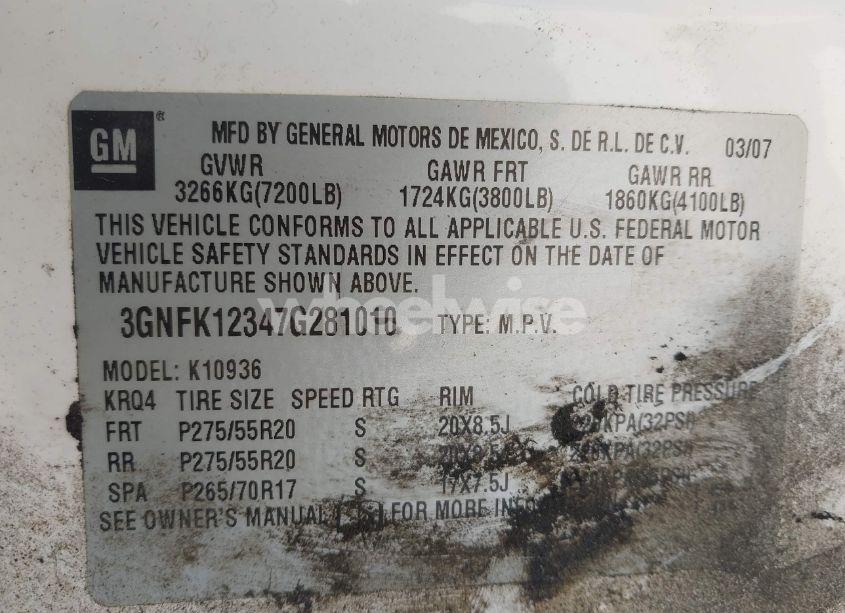 Photo 9 of 2007 Chevrolet Avalanche 1500 LTZ (VIN 3GNFK12347G281010)