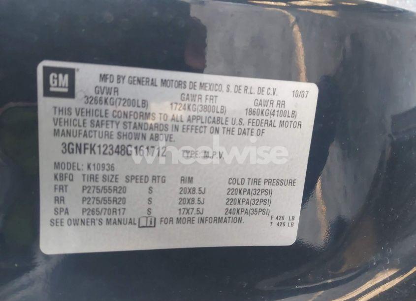 Photo 9 of 2008 Chevrolet Avalanche 1500 LTZ (VIN 3GNFK12348G161712)