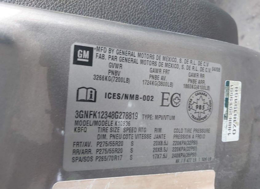 Photo 9 of 2008 Chevrolet Avalanche 1500 LS/LT/LTZ (VIN 3GNFK12348G278819)