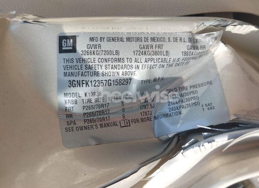 Photo 9 of 2007 Chevrolet Avalanche 1500 LT (VIN 3GNFK12357G158297)