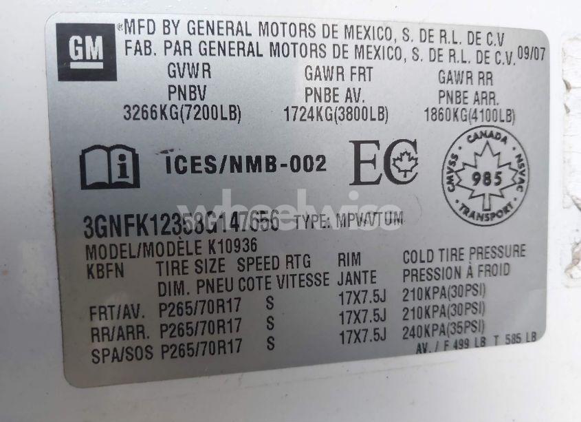 Photo 9 of 2008 Chevrolet Avalanche 1500 LS/LT/LTZ (VIN 3GNFK12358G147656)