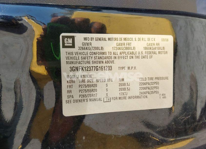 Photo 9 of 2007 Chevrolet Avalanche 1500 LTZ (VIN 3GNFK12377G161203)