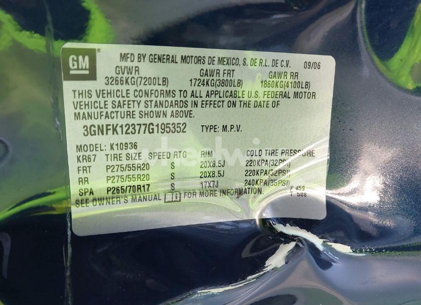 Photo 9 of 2007 Chevrolet Avalanche 1500 LT (VIN 3GNFK12377G195352)