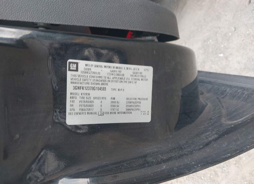 Photo 9 of 2008 Chevrolet Avalanche 1500 LTZ (VIN 3GNFK12378G104503)