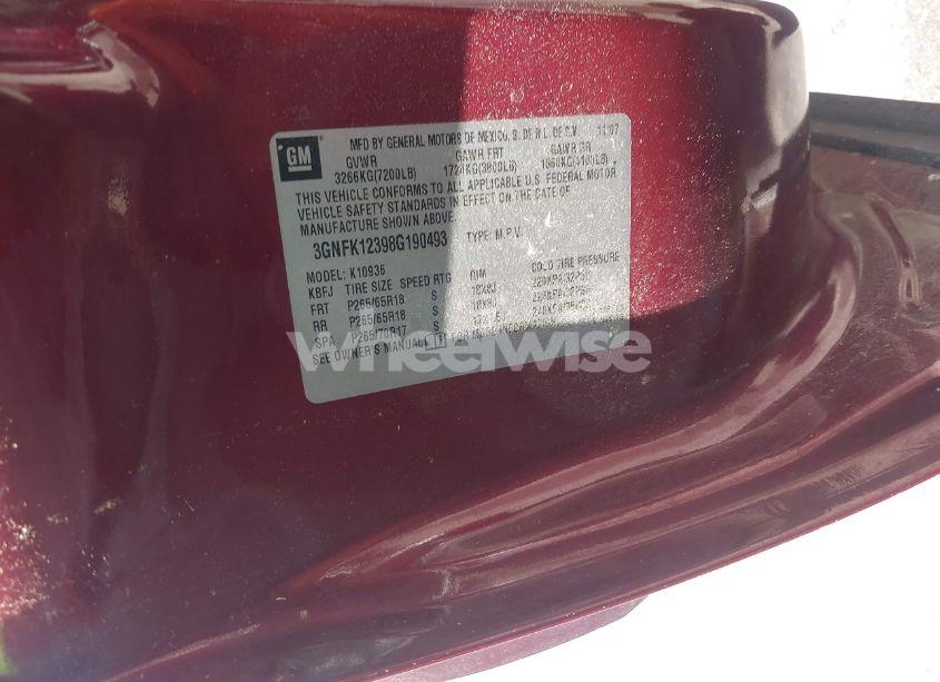 Photo 9 of 2008 Chevrolet Avalanche 1500 LT (VIN 3GNFK12398G190493)