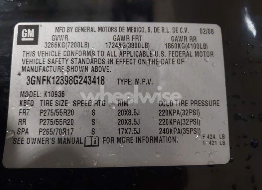 Photo 9 of 2008 Chevrolet Avalanche 1500 LTZ (VIN 3GNFK12398G243418)