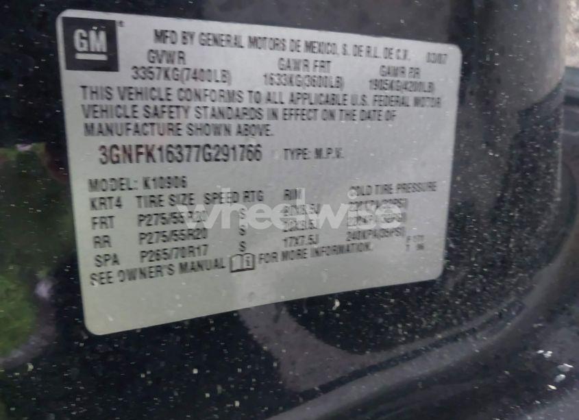 Photo 9 of 2007 Chevrolet Suburban 1500 LTZ (VIN 3GNFK16377G291766)