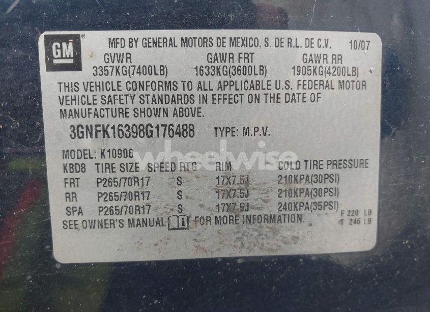 Photo 9 of 2008 Chevrolet Suburban 1500 LS (VIN 3GNFK16398G176488)