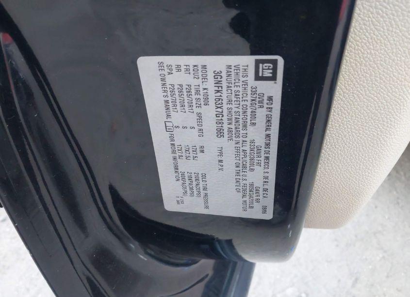 Photo 9 of 2007 Chevrolet Suburban 1500 LT (VIN 3GNFK163X7G181665)