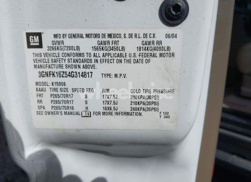 Photo 9 of 2004 Chevrolet Suburban 1500 Z71 (VIN 3GNFK16Z54G314817)