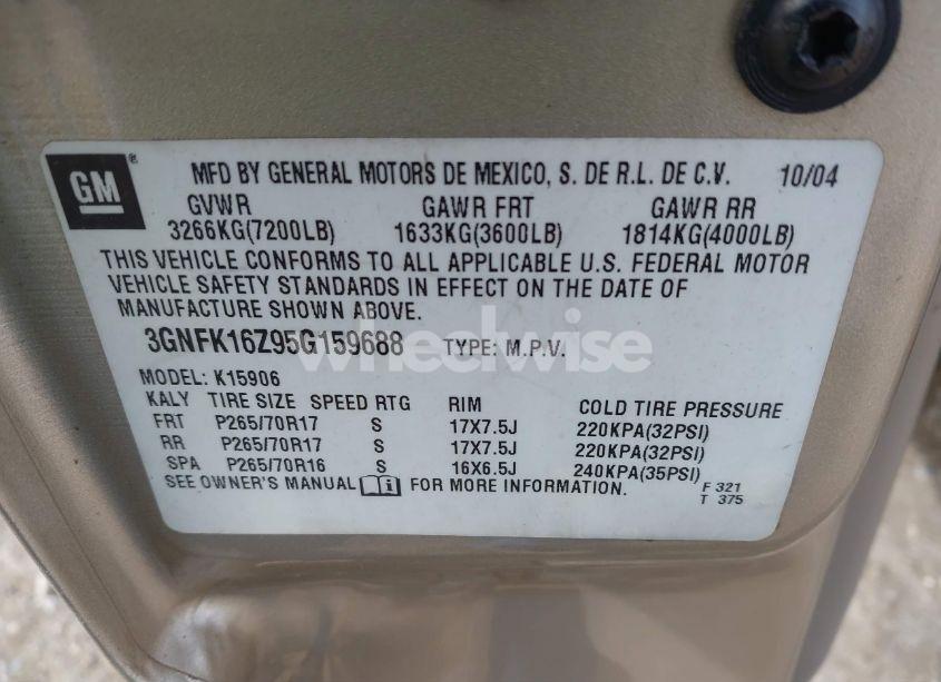 Photo 8 of 2005 Chevrolet Suburban 1500 LT (VIN 3GNFK16Z95G159688)