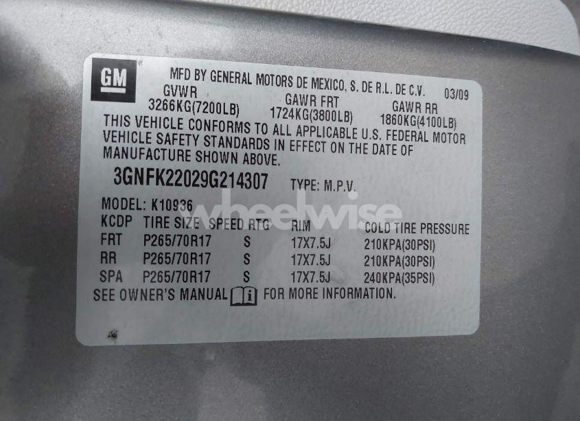 Photo 9 of 2009 Chevrolet Avalanche 1500 LT1 (VIN 3GNFK22029G214307)