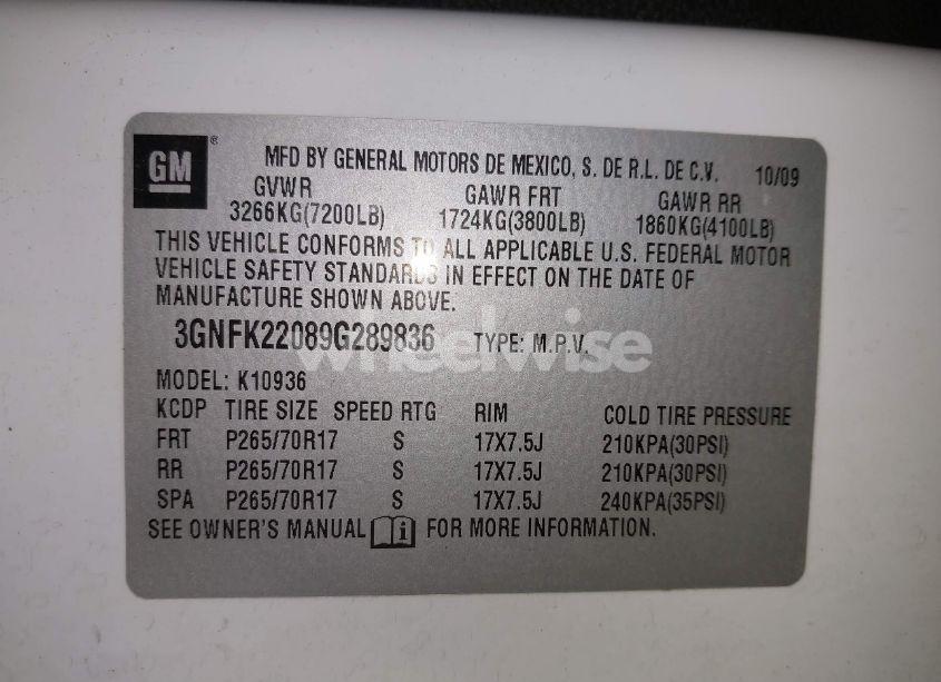 Photo 9 of 2009 Chevrolet Avalanche 1500 LT1 (VIN 3GNFK22089G289836)