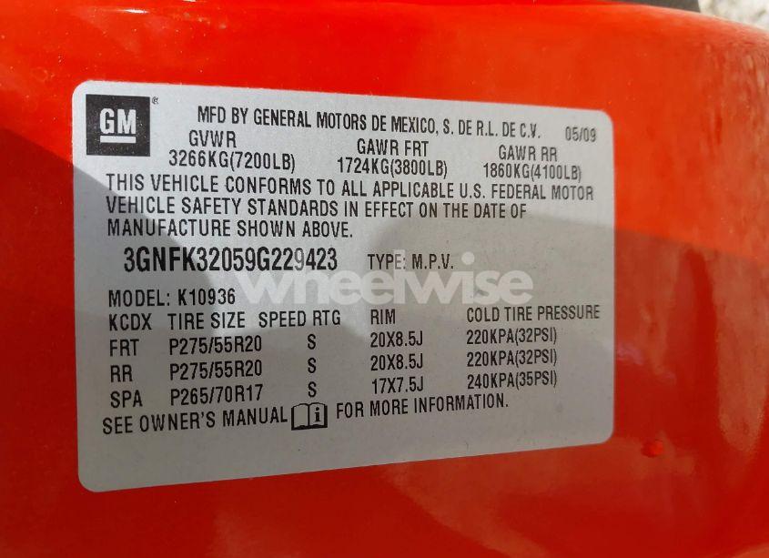 Photo 9 of 2009 Chevrolet Avalanche 1500 LTZ (VIN 3GNFK32059G229423)