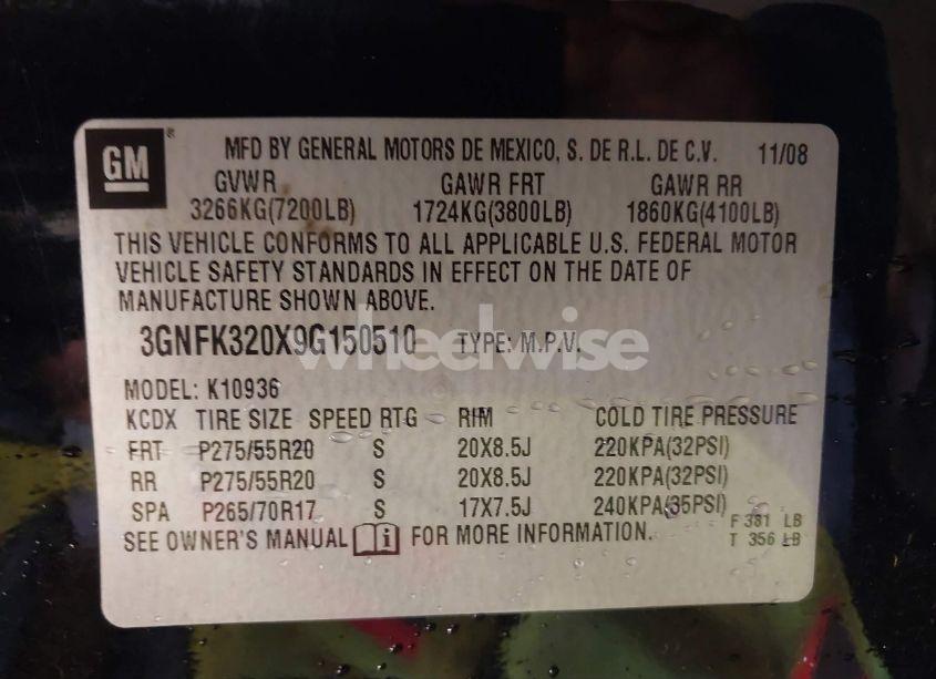 Photo 9 of 2009 Chevrolet Avalanche 1500 LTZ (VIN 3GNFK320X9G150510)