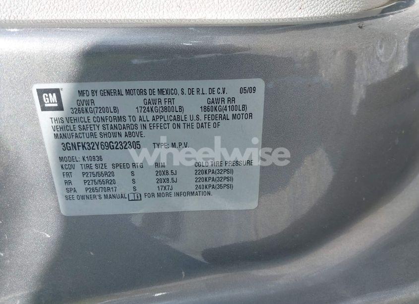 Photo 9 of 2009 Chevrolet Avalanche 1500 LTZ (VIN 3GNFK32Y69G232305)