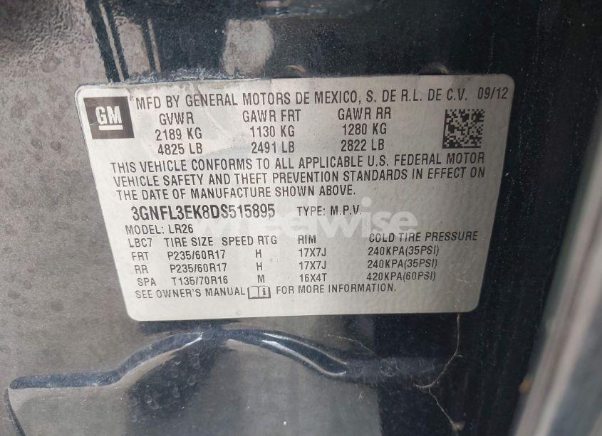 Photo 9 of 2013 Chevrolet Captiva SPORT LT (VIN 3GNFL3EK8DS515895)