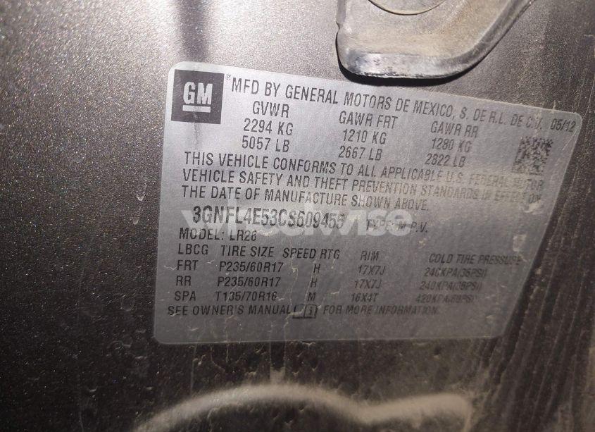 Photo 9 of 2012 Chevrolet Captiva SPORT LTZ (VIN 3GNFL4E53CS609455)