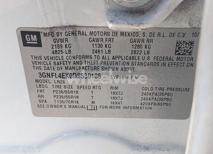 Photo 9 of 2013 Chevrolet Captiva SPORT LTZ (VIN 3GNFL4EK0DS530106)