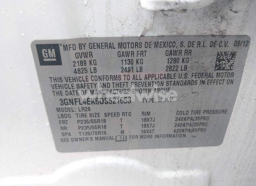 Photo 9 of 2013 Chevrolet Captiva SPORT LTZ (VIN 3GNFL4EK6DS521653)