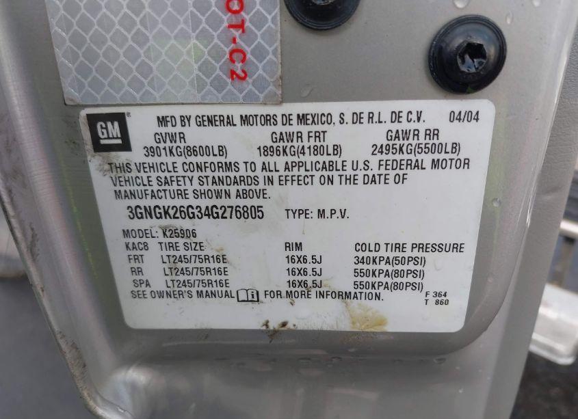 Photo 9 of 2004 Chevrolet Suburban 2500 LT (VIN 3GNGK26G34G276805)