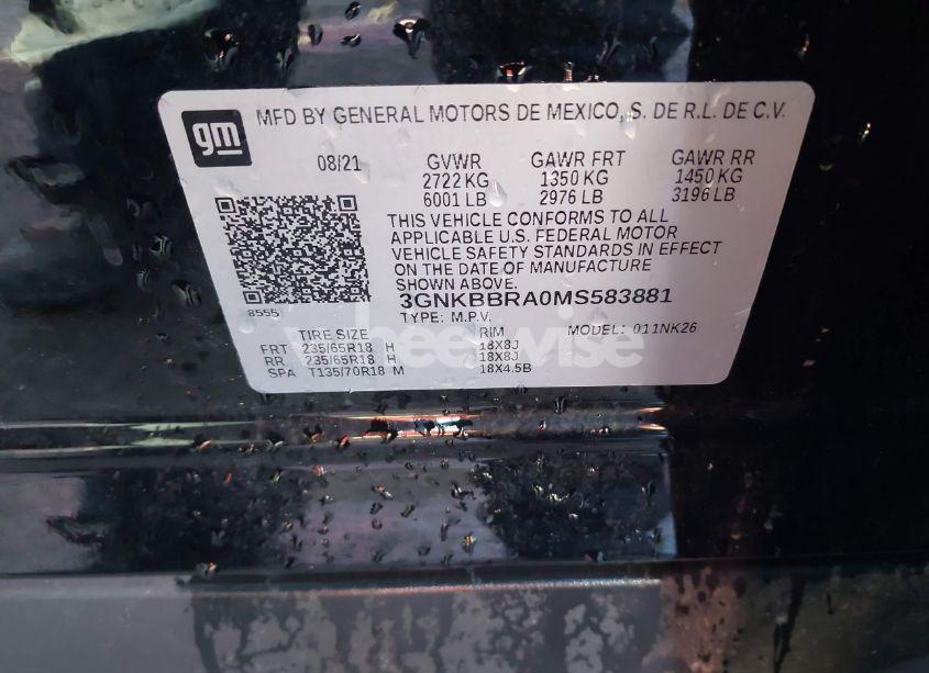 Photo 9 of 2021 Chevrolet Blazer FWD 1LT (VIN 3GNKBBRA0MS583881)