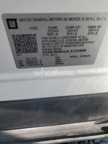 Photo 7 of 2020 CHEVROLET BLAZER 1LT (VIN 3GNKBBRA2LS715408)