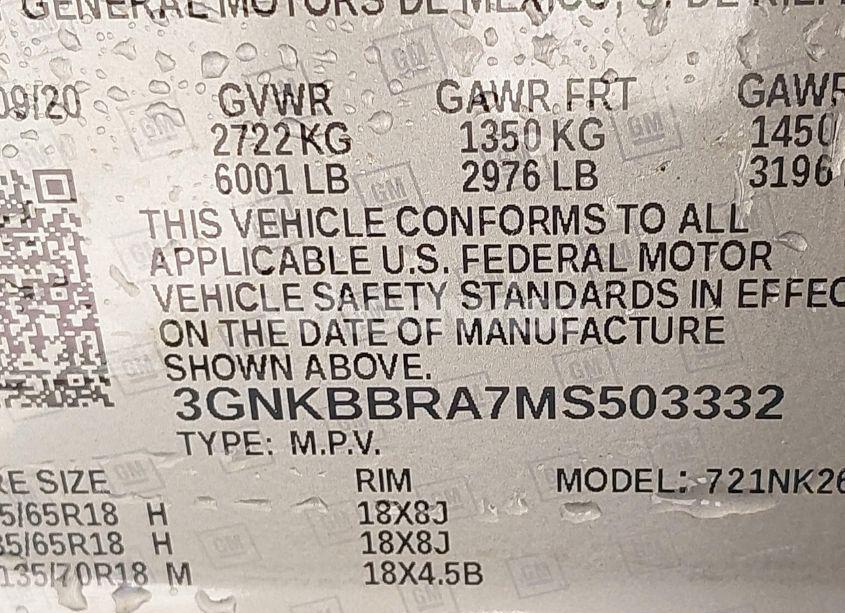 Photo 9 of 2021 Chevrolet Blazer FWD 1LT (VIN 3GNKBBRA7MS503332)