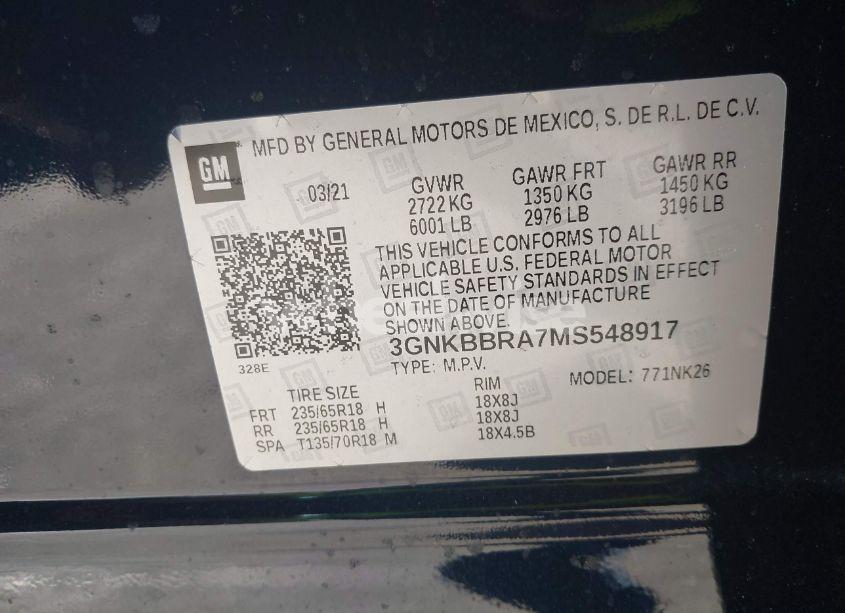 Photo 9 of 2021 Chevrolet Blazer FWD 1LT (VIN 3GNKBBRA7MS548917)