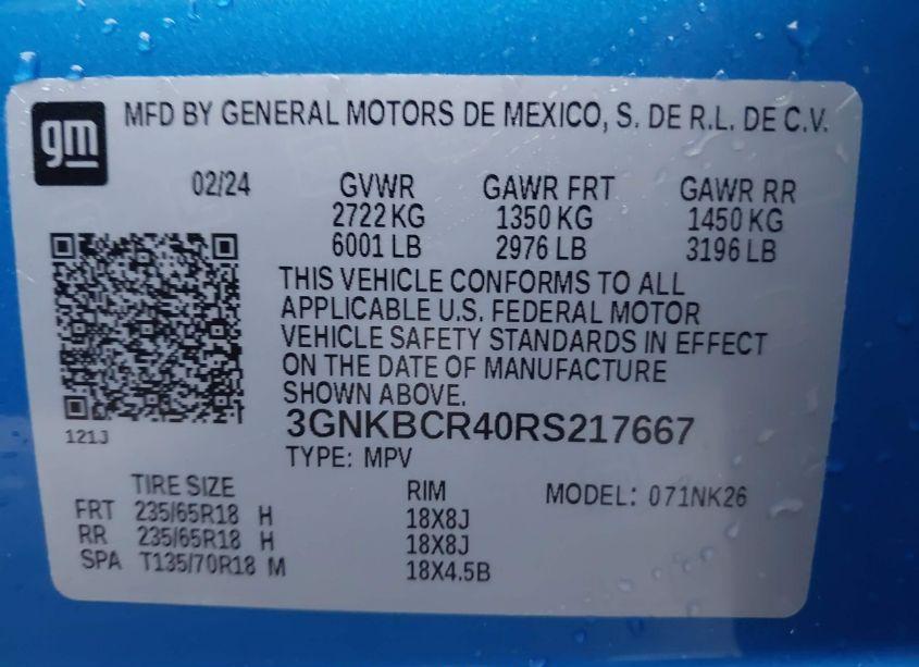 Photo 9 of 2024 Chevrolet Blazer FWD 2LT (VIN 3GNKBCR40RS217667)