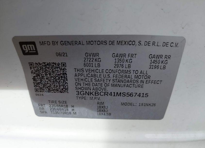 Photo 9 of 2021 Chevrolet Blazer FWD 2LT (VIN 3GNKBCR41MS567415)