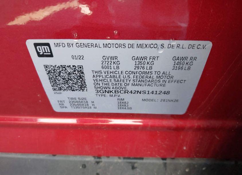 Photo 9 of 2022 Chevrolet Blazer FWD 2LT (VIN 3GNKBCR42NS141248)