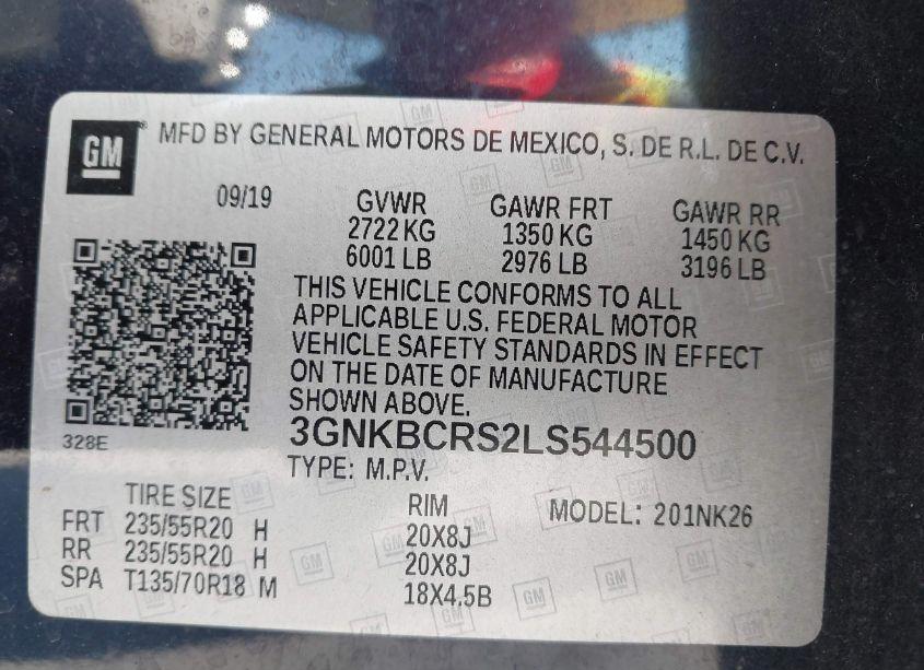 Photo 9 of 2020 Chevrolet Blazer FWD 2LT (VIN 3GNKBCRS2LS544500)